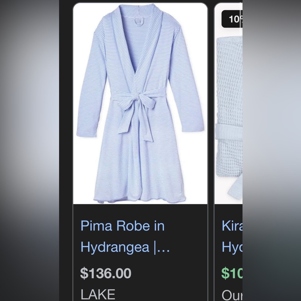 LAKE Pima cotton short lake robe -Hydranea xxs
